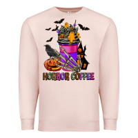 Pale Pink Horror Coffee Premium Sweatshirt - FaDigitalArtStudio
