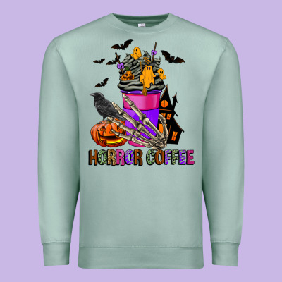 Horror Coffee Premium Sweatshirt Designed By Fadigitalartstudio