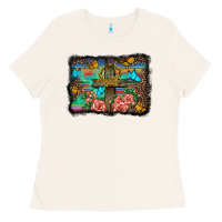 Bone wooden cross background Ladies Tee - BarkalooDesign