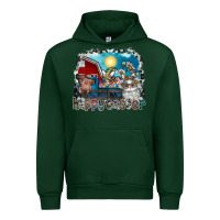 Forest Green Happy Easter Urban Hoodie - CowhideDigitalArt