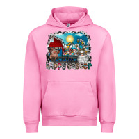 Fuchsia Pink Happy Easter Urban Hoodie - CowhideDigitalArt