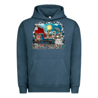 Pigment Midnight Navy Happy Easter Urban Hoodie - CowhideDigitalArt