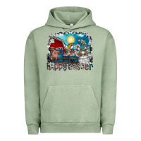 Pigment Oil Green Happy Easter Urban Hoodie - CowhideDigitalArt