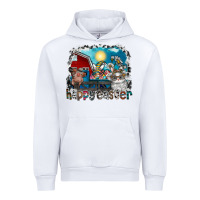 White Happy Easter Urban Hoodie - CowhideDigitalArt
