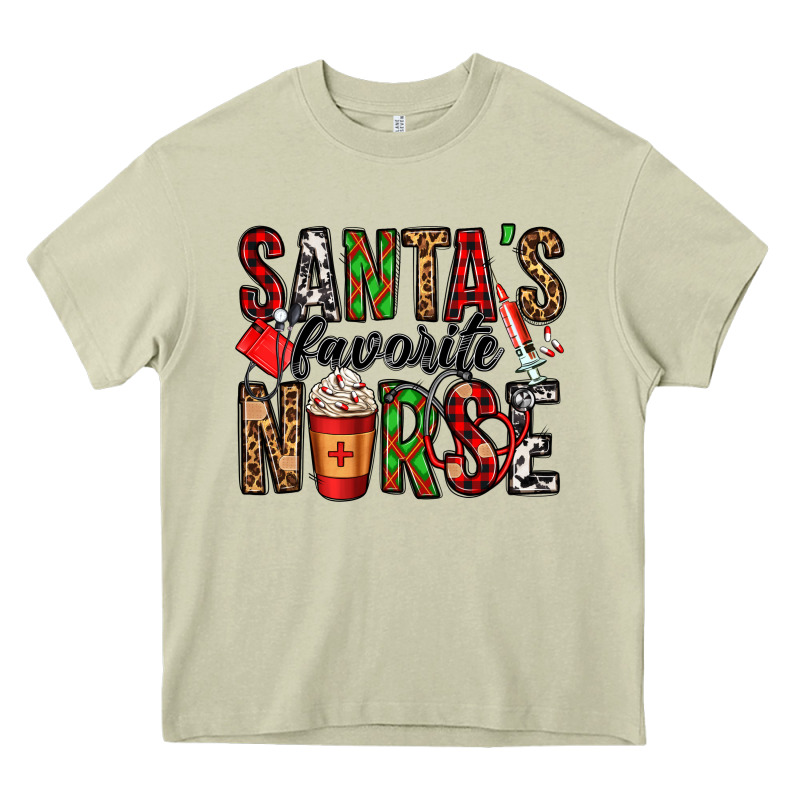 Santa's Favorite Nurse Heavy Core Tee by Jasminsmagicworld | Teevron