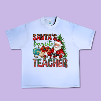 Santa's Favorite Teacher Urban Heavy Tee Designed By Bundleandbundleshop