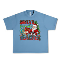 Pebble Blue Santa's Favorite Teacher Urban Heavy Tee - BundleAndBundleShop