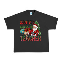 Pigment Black Santa's Favorite Teacher Urban Heavy Tee - BundleAndBundleShop