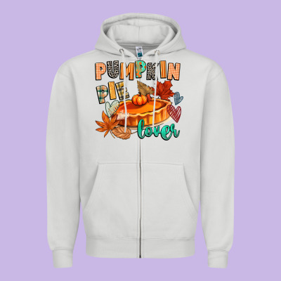 Pumpkin Pie Lover Zipper Hoodie Designed By Cowgirlartshop