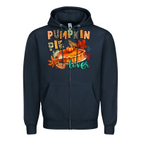 Navy pumpkin pie lover Zipper Hoodie - CowGirlArtShop