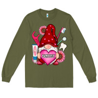 Army Green valentines day dentist gnome Long Sleeve Tee - RanaPortraitStore