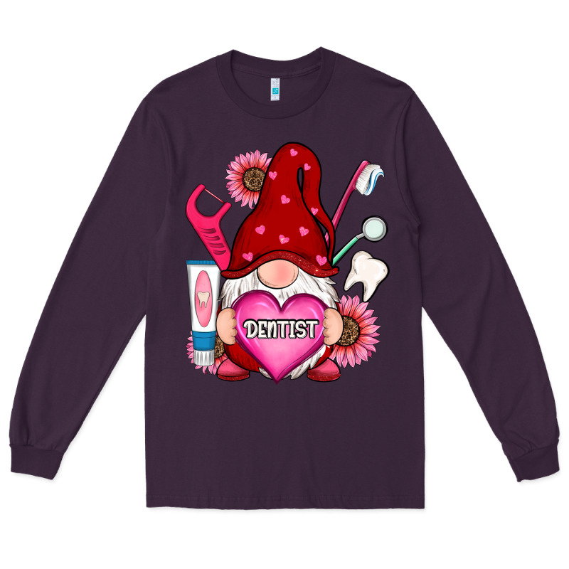 Valentines Day Dentist Gnome Long Sleeve Tee by RanaPortraitStore | Teevron