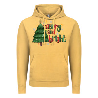 Vintage Mustard Merry And Bright Vintage Hoodie - MaliasSmallBusiness