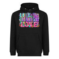 Black Live laugh love hippie Valentine's Day Heavyweight Hoodie - FaDigitalArtStudio