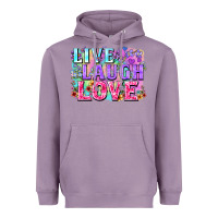 Lavender Live laugh love hippie Valentine's Day Heavyweight Hoodie - FaDigitalArtStudio