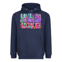 Navy Live laugh love hippie Valentine's Day Heavyweight Hoodie - FaDigitalArtStudio