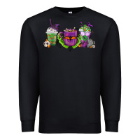 Black Halloween Coffee Cups Premium Sweatshirt - FaDigitalArtStudio