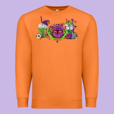Halloween Coffee Cups Premium Sweatshirt Designed By Fadigitalartstudio