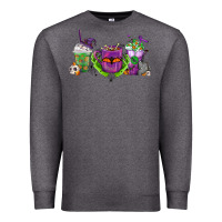 Charcoal Heather Halloween Coffee Cups Premium Sweatshirt - FaDigitalArtStudio