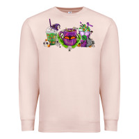Pale Pink Halloween Coffee Cups Premium Sweatshirt - FaDigitalArtStudio