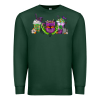 Sports Green Halloween Coffee Cups Premium Sweatshirt - FaDigitalArtStudio