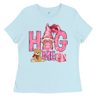 Baby Blue hug me with gnome Ladies Tee - NancyCooperArtShop