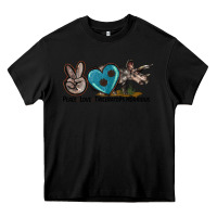 Black peace love triceratops horridus Heavy Core Tee - LillyAllenDesigns