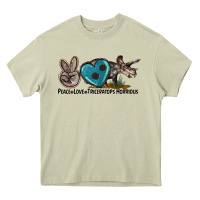 Mossy peace love triceratops horridus Heavy Core Tee - LillyAllenDesigns
