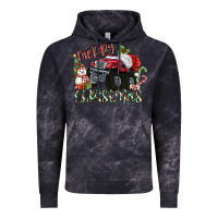 Cloud Black Merry Christmas Monster Truck Vintage Hoodie - MaliasSmallBusiness
