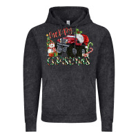 Vintage Black Merry Christmas Monster Truck Vintage Hoodie - MaliasSmallBusiness