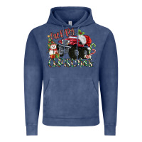 Vintage Denim Merry Christmas Monster Truck Vintage Hoodie - MaliasSmallBusiness