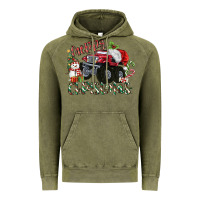 Vintage Olive Merry Christmas Monster Truck Vintage Hoodie - MaliasSmallBusiness