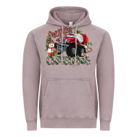 Vintage Zinc Merry Christmas Monster Truck Vintage Hoodie - MaliasSmallBusiness