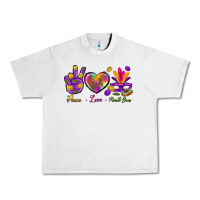 Lunar Rock Peace Love Mardi Gras Urban Heavy Tee - BundleAndBundleShop
