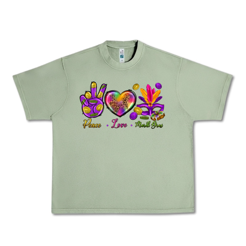 Peace Love Mardi Gras Urban Heavy Tee by BundleAndBundleShop | Teevron