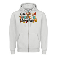 Dove Grey one thankful teacher Zipper Hoodie - CowGirlArtShop
