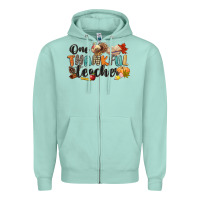 Seafoam one thankful teacher Zipper Hoodie - CowGirlArtShop