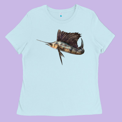 Atlantic Sailfish Illustrations Ladies Tee Designed By Lillyallendesigns