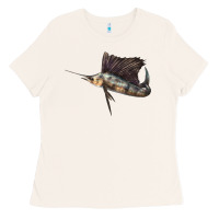 Bone Atlantic Sailfish Illustrations Ladies Tee - LillyAllenDesigns
