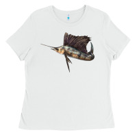 White Atlantic Sailfish Illustrations Ladies Tee - LillyAllenDesigns