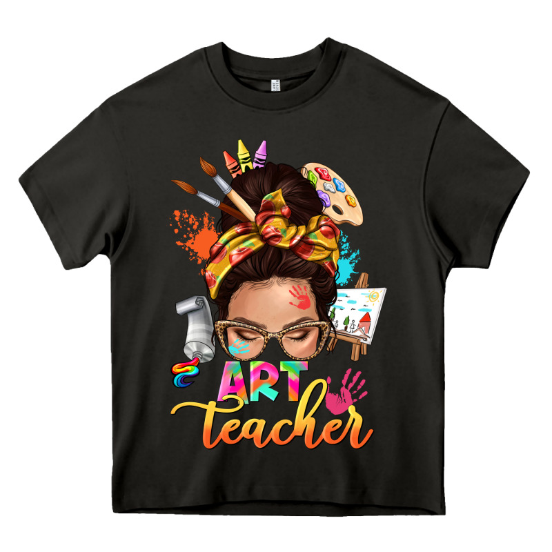 Art Teacher Messy Bun Heavy Core Tee by NancyCooperArtShop | Teevron