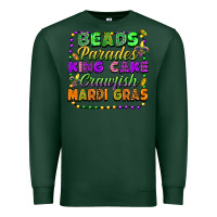 Sports Green Beads parades king cake crawfish Mardi Gras Premium Sweatshirt - FaDigitalArtStudio