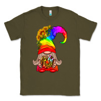 Army Green LGBTQ+ Pride Gnome With Donut Classic Tee - BundleAndBundleShop