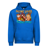 Cobalt Falling Leaves Football Please Urban Hoodie - CowhideDigitalArt