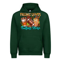 Forest Green Falling Leaves Football Please Urban Hoodie - CowhideDigitalArt