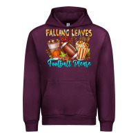 Mauve Wine Falling Leaves Football Please Urban Hoodie - CowhideDigitalArt