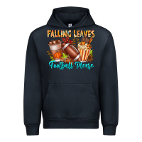 Navy Falling Leaves Football Please Urban Hoodie - CowhideDigitalArt