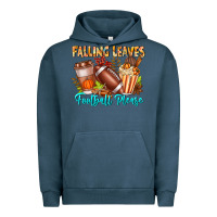 Pigment Midnight Navy Falling Leaves Football Please Urban Hoodie - CowhideDigitalArt