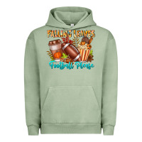 Pigment Oil Green Falling Leaves Football Please Urban Hoodie - CowhideDigitalArt