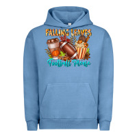 Pigment Pebble Blue Falling Leaves Football Please Urban Hoodie - CowhideDigitalArt
